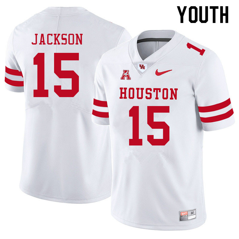 Youth #15 Cody Jackson Houston Cougars College Football Jerseys Sale-White